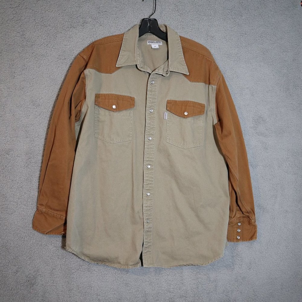 Brown Work Shirt Long Sleeve XL Mens Carhartt Style